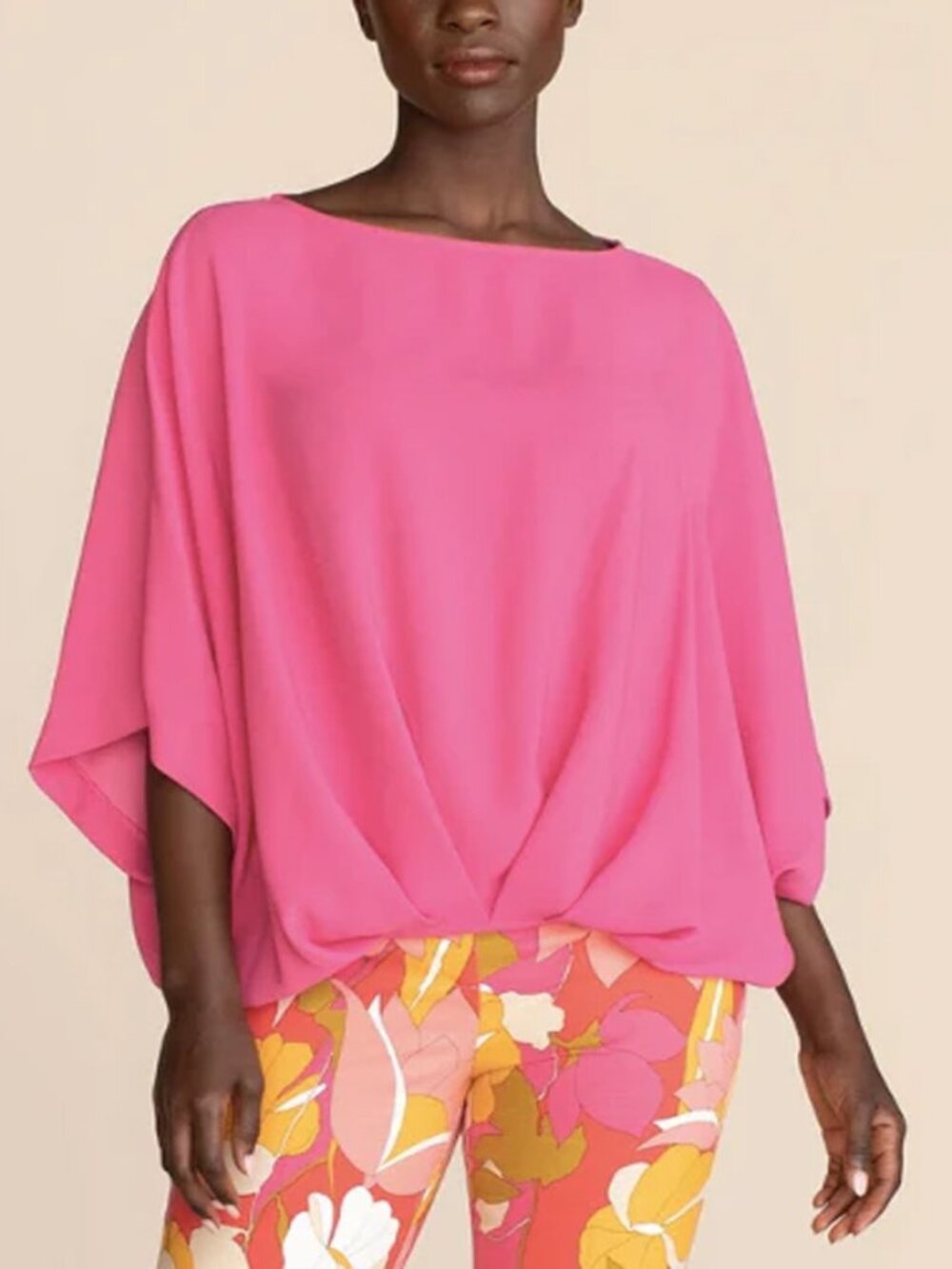 Trina Turk Pink Oversized Dolman Top Size S
